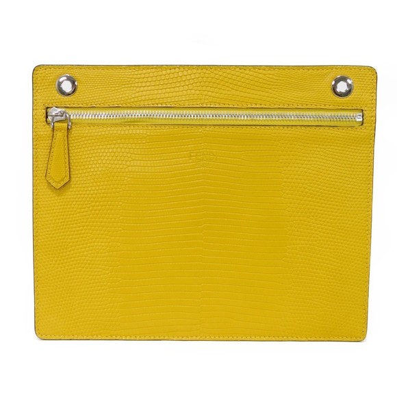 Fendi Exotic Lizard Leather Clutch 7AR985 Bag - Picture 1 of 16